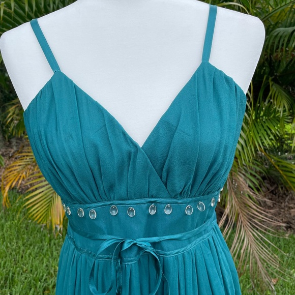 Jonathan Martin Teal Grecian Dress - Picture 8 of 8